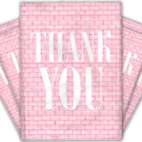 Other - 20ct Medium 10 x 13 Pink Bricks "Thank you" Poly Mailers